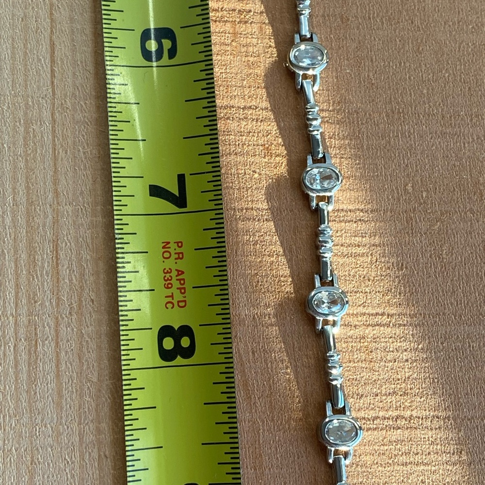 925 sterling silver fun Bracelet w/ rhinestones